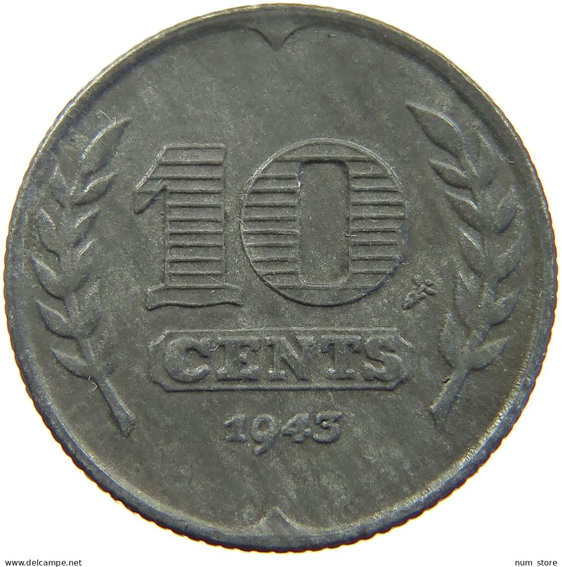 NETHERLANDS 10 CENTS 1943 #a006 0305 - 10 Cent