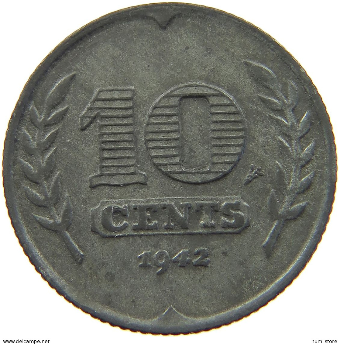 NETHERLANDS 10 CENTS 1942 #a006 0307 - 10 Cent