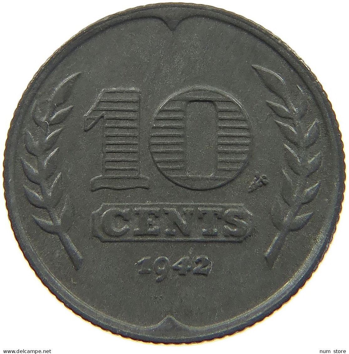 NETHERLANDS 10 CENTS 1942 #c075 0795 - 10 Cent