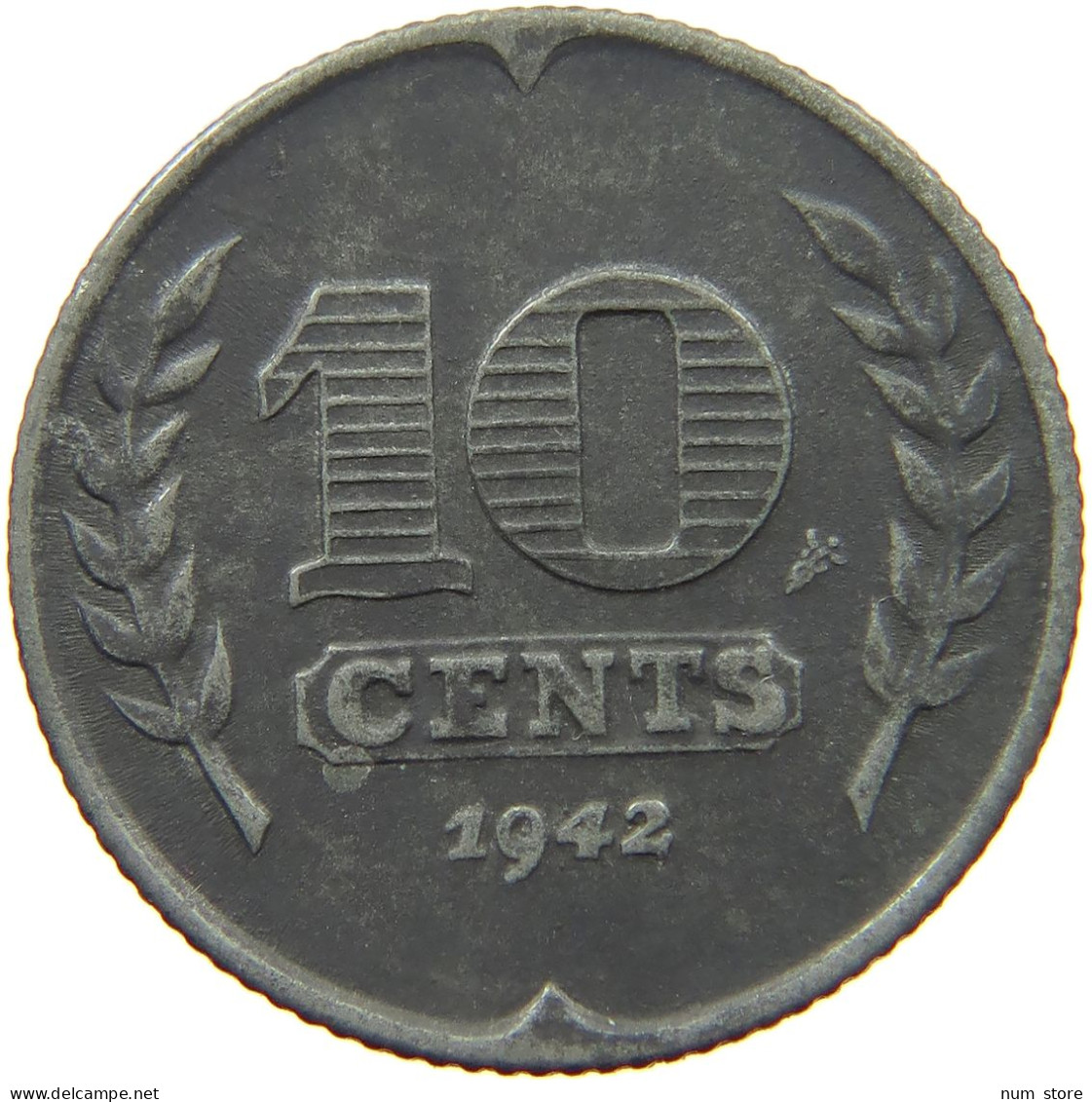 NETHERLANDS 10 CENTS 1942 #s042 0317 - 10 Cent