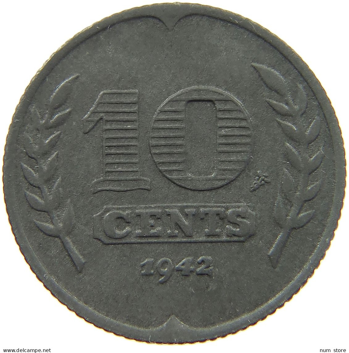 NETHERLANDS 10 CENTS 1942 #a005 0909 - 10 Cent