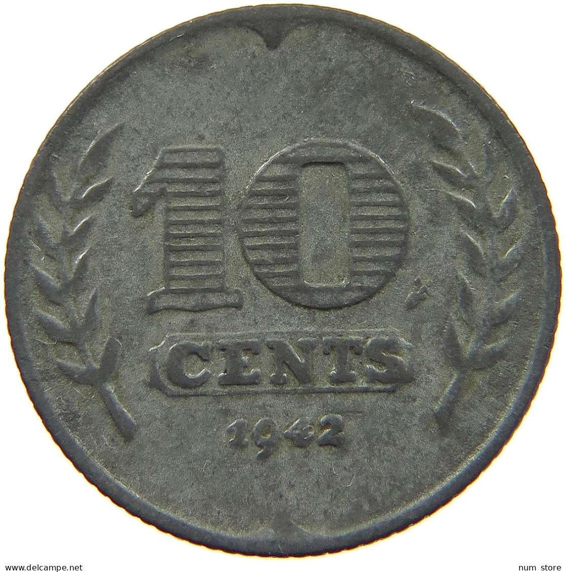 NETHERLANDS 10 CENTS 1942 #a005 0907 - 10 Cent