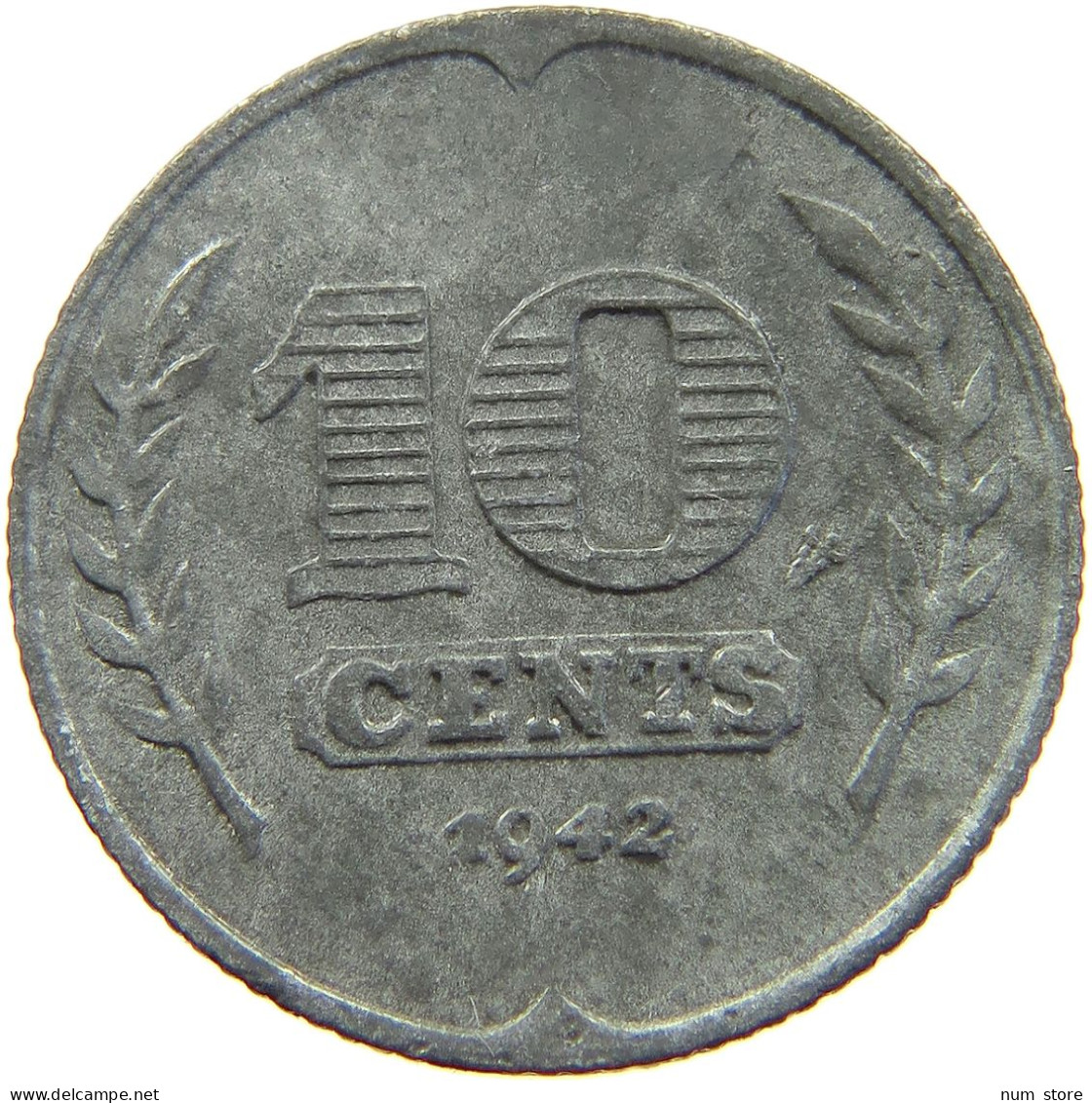 NETHERLANDS 10 CENTS 1942 #a006 0301 - 10 Cent