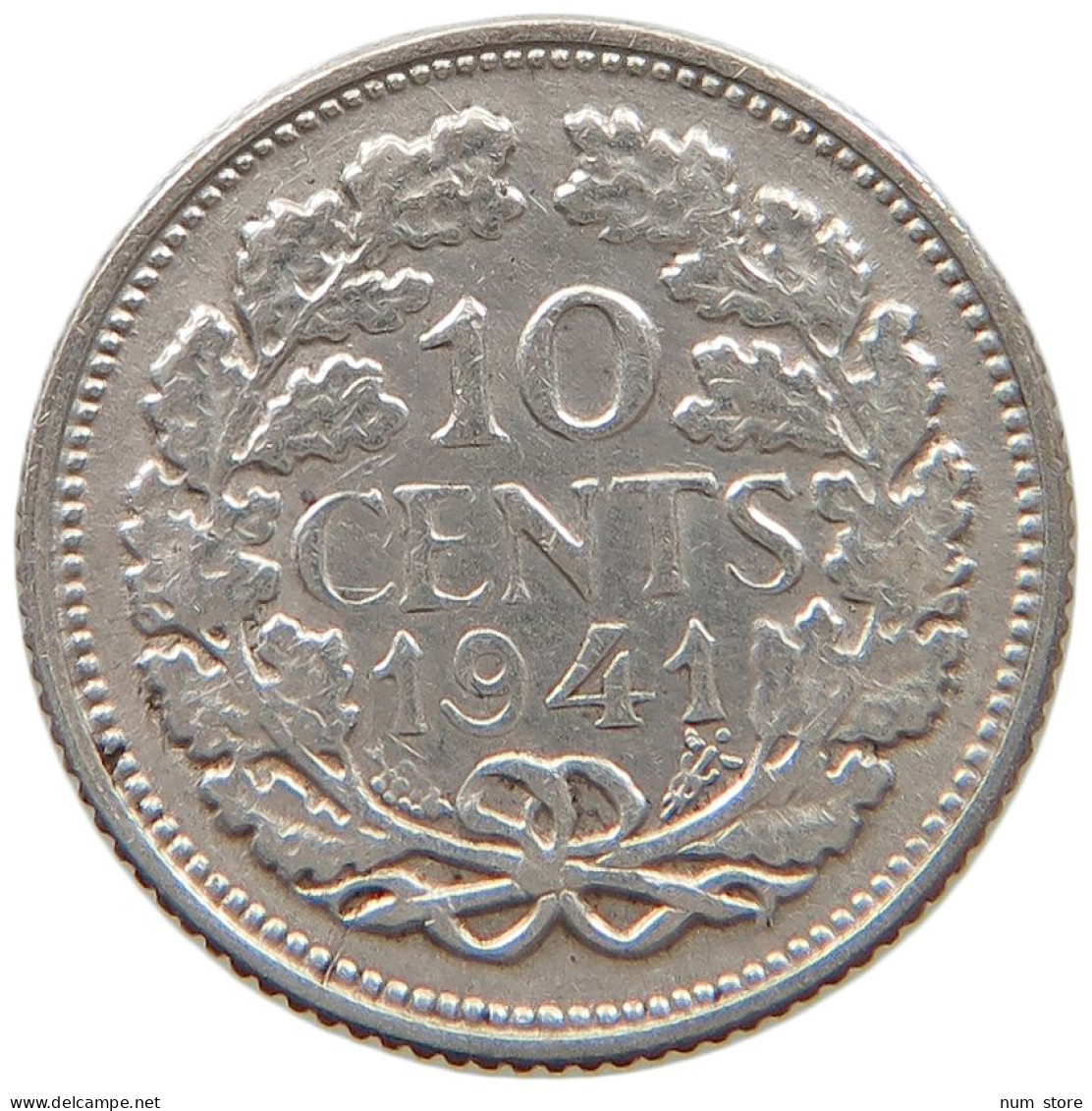 NETHERLANDS 10 CENTS 1941 #a063 0553 - 10 Cent