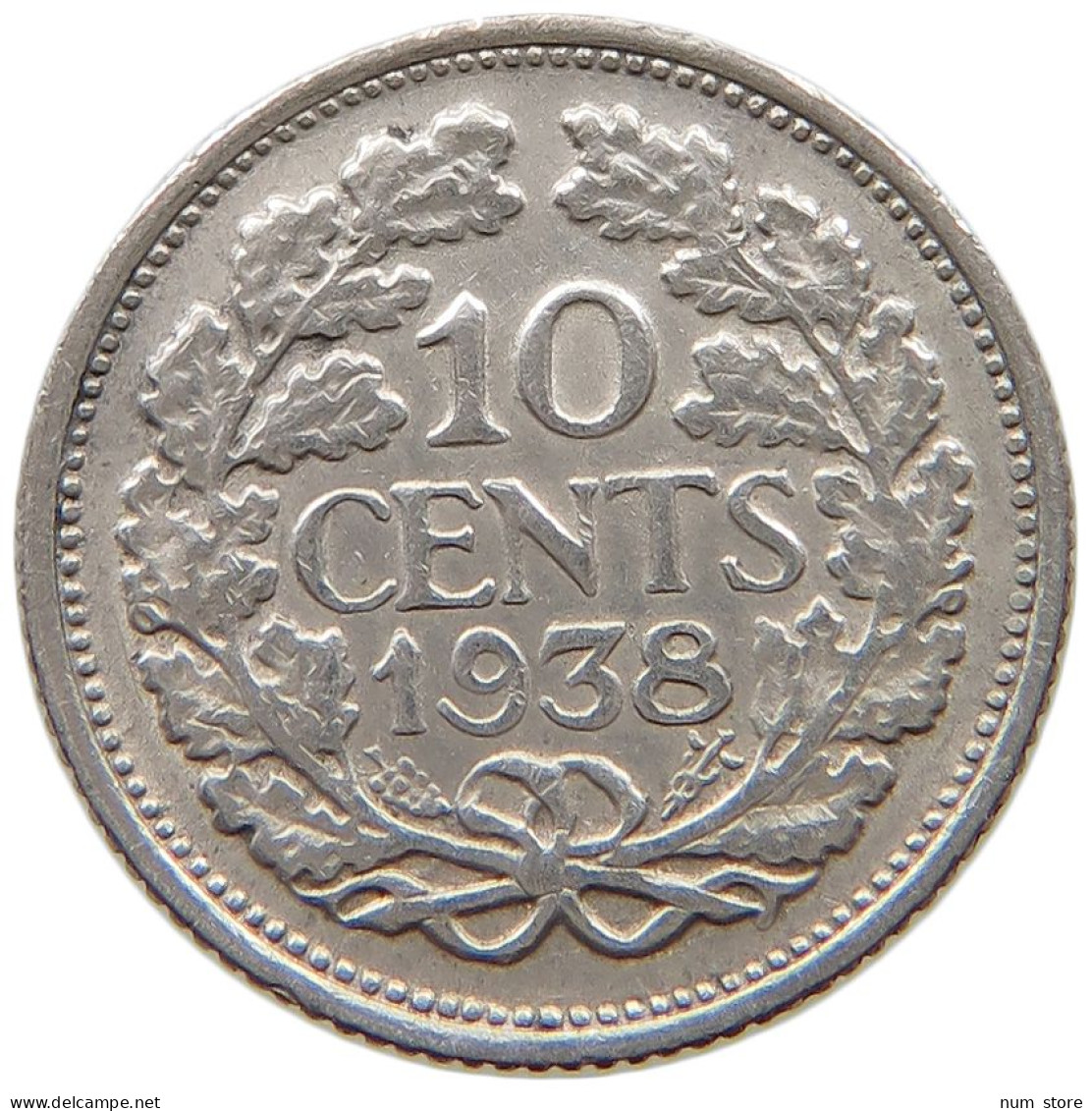 NETHERLANDS 10 CENTS 1938 #a090 0489 - 10 Cent