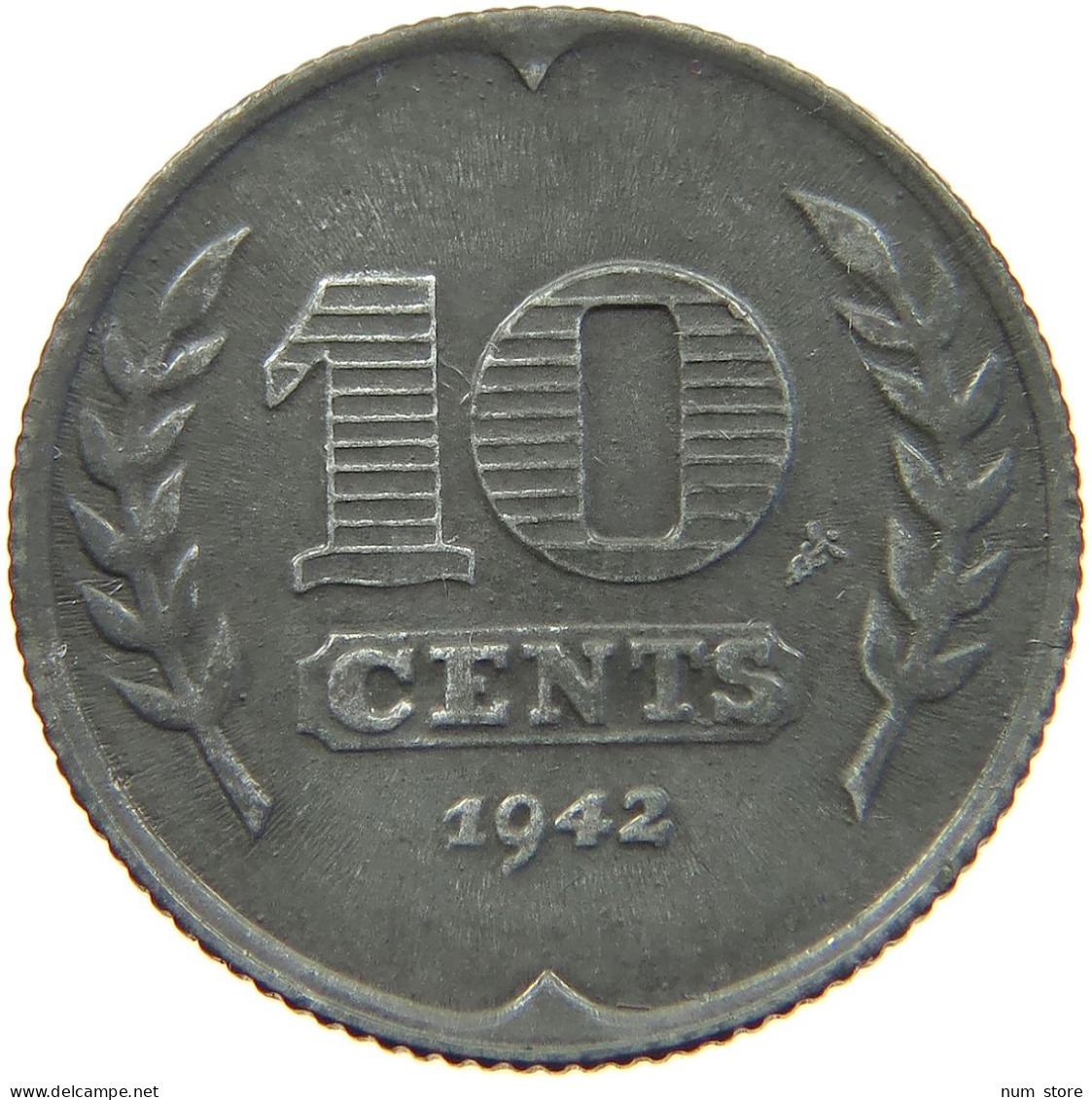 NETHERLANDS 10 CENTS 1942 #a006 0303 - 10 Cent