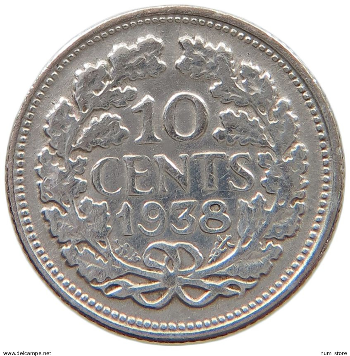 NETHERLANDS 10 CENTS 1938 #a063 0581 - 10 Cent