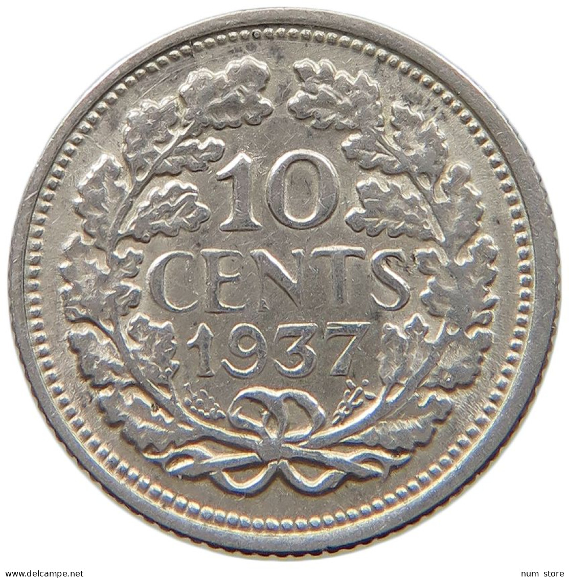 NETHERLANDS 10 CENTS 1937 #a090 0487 - 10 Cent