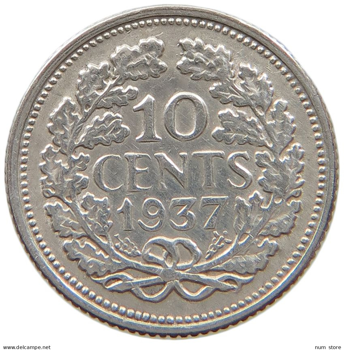 NETHERLANDS 10 CENTS 1937 #a063 0577 - 10 Centavos