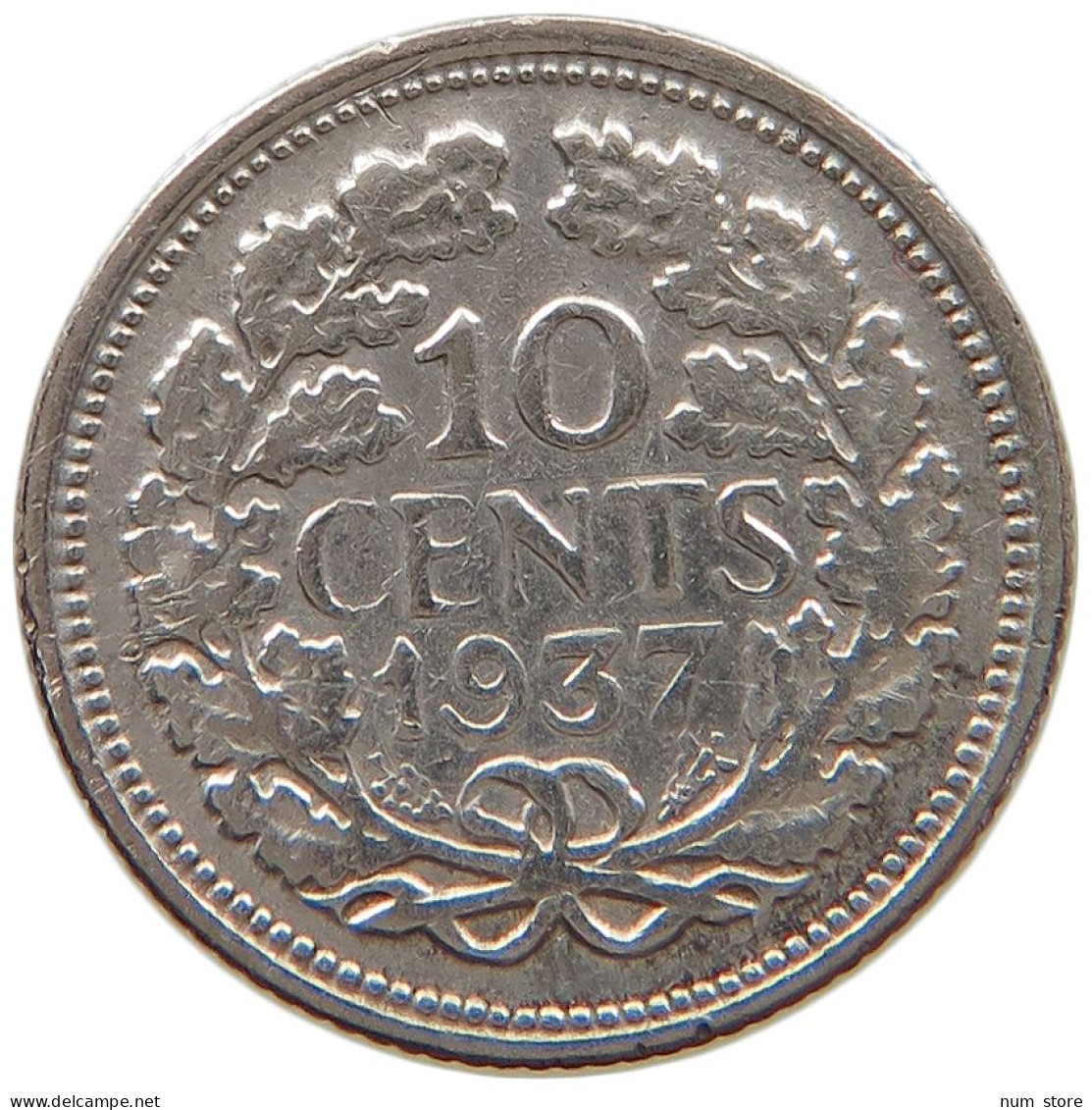 NETHERLANDS 10 CENTS 1937 #a063 0563 - 10 Cent