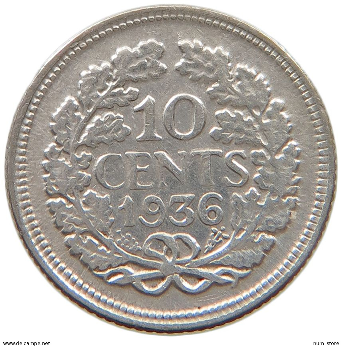 NETHERLANDS 10 CENTS 1936 #a063 0545 - 10 Cent