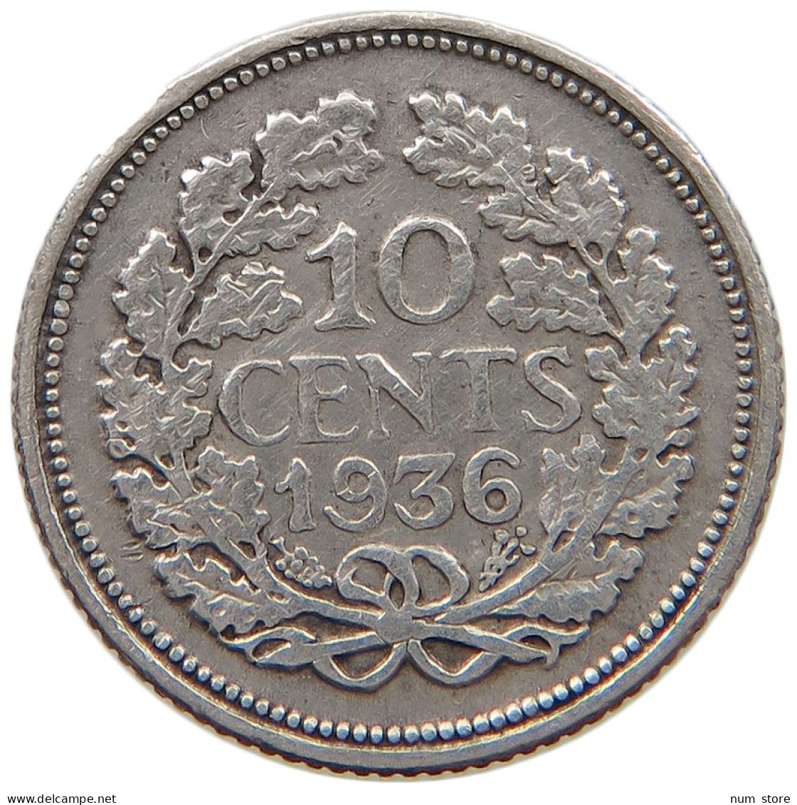 NETHERLANDS 10 CENTS 1936 #a063 0565 - 10 Cent