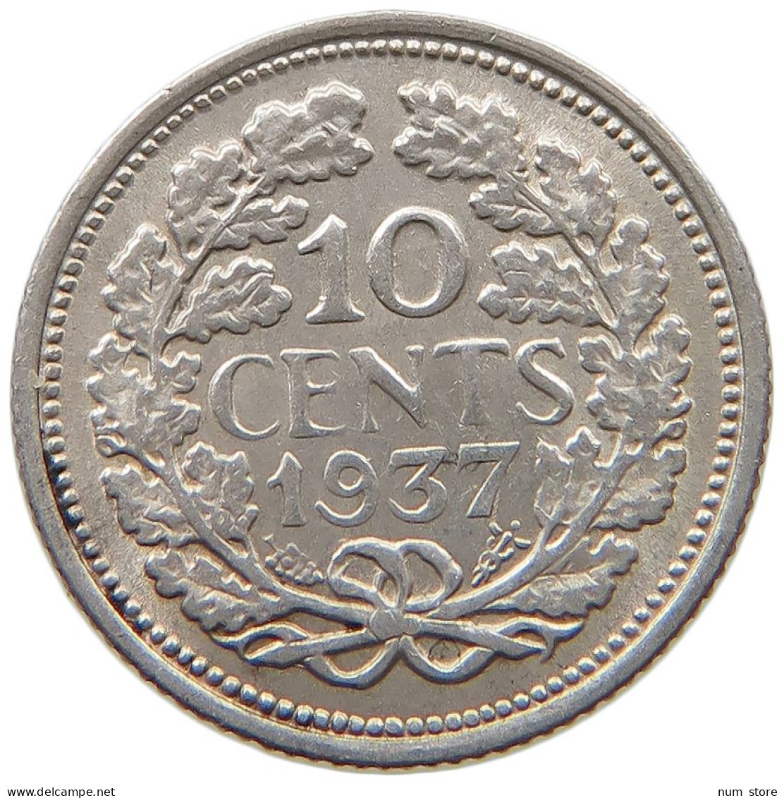 NETHERLANDS 10 CENTS 1937 #a033 0221 - 10 Centavos