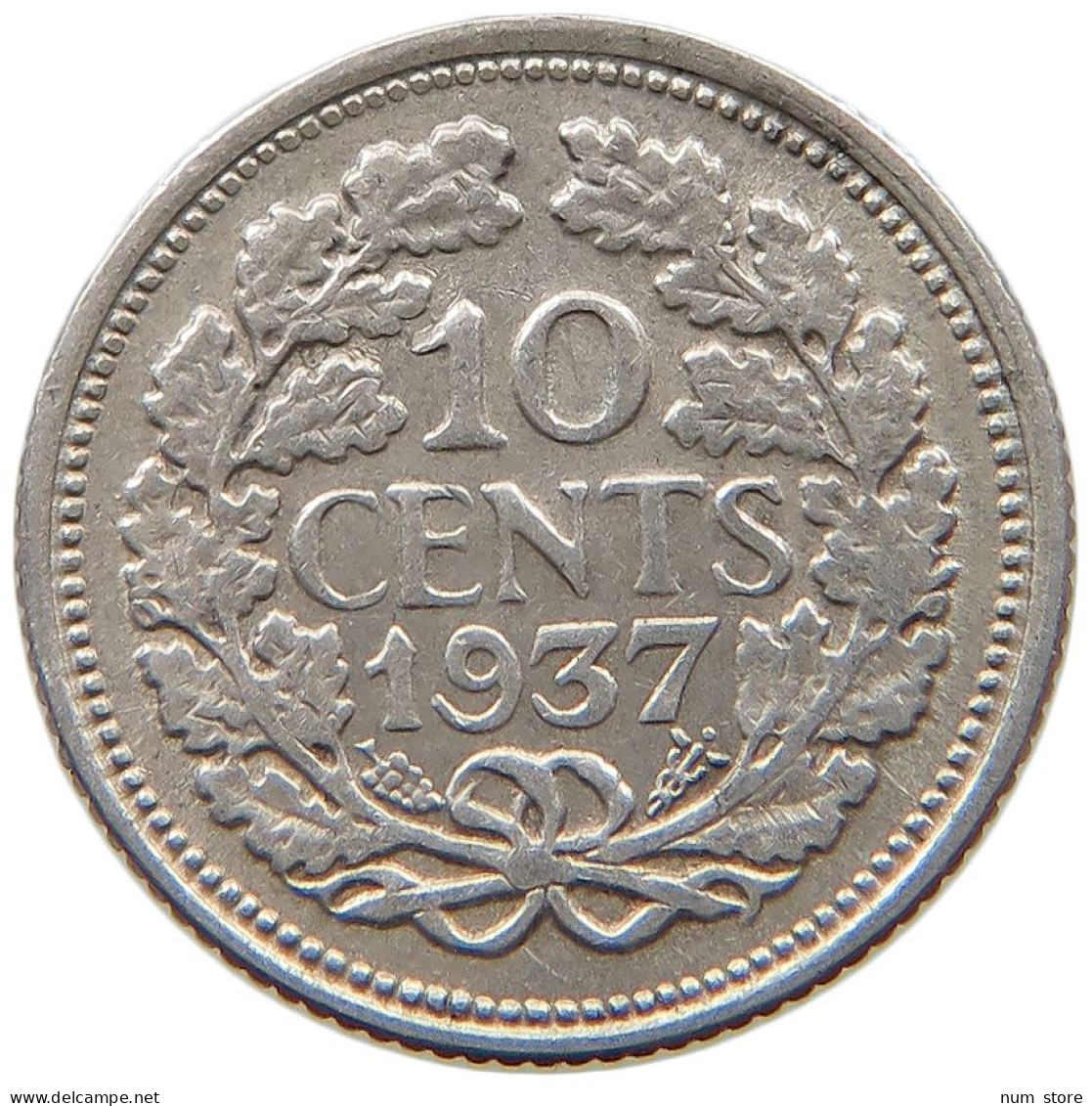 NETHERLANDS 10 CENTS 1937 #a033 0213 - 10 Cent