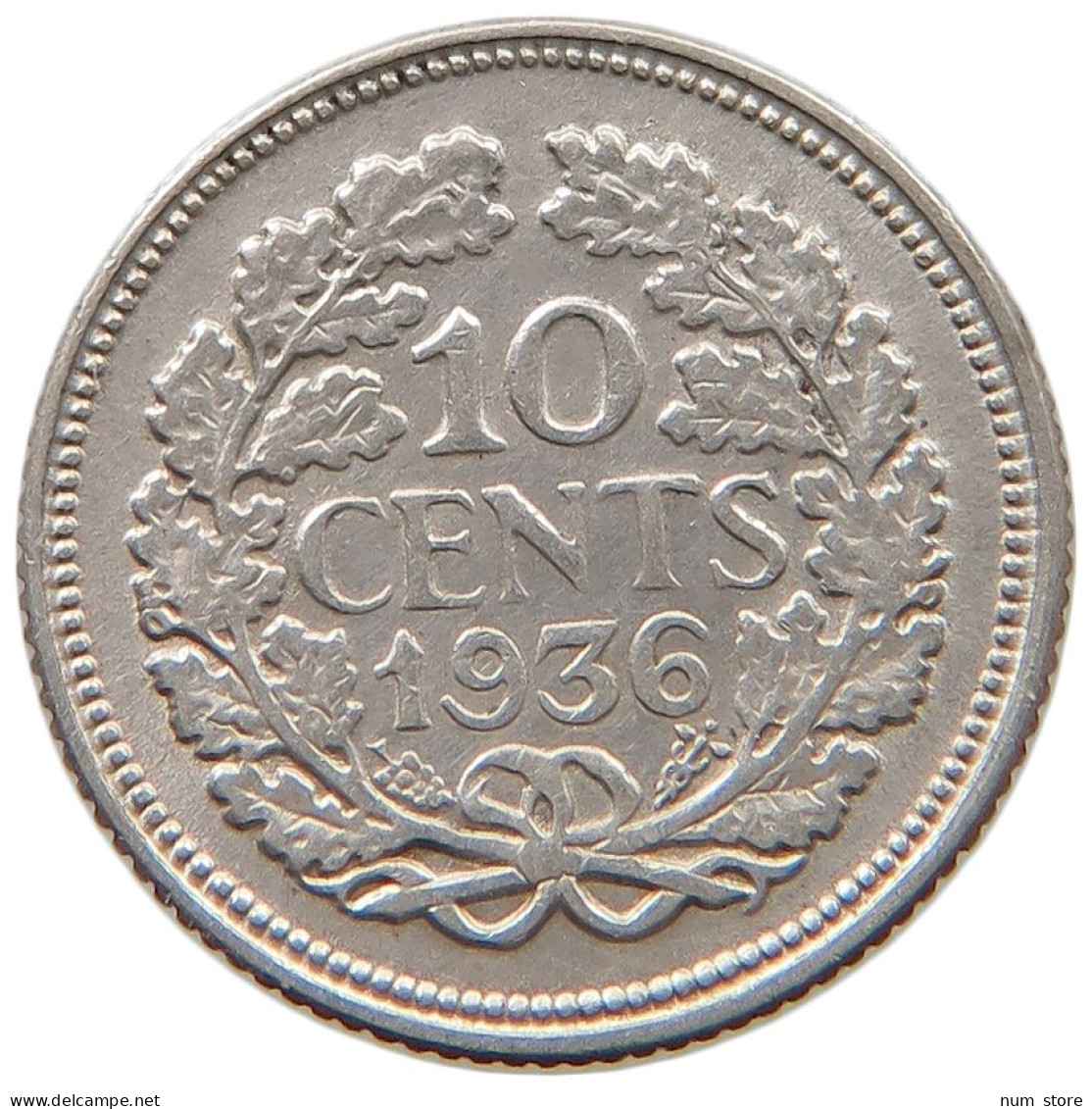 NETHERLANDS 10 CENTS 1936 #a044 1059 - 10 Cent