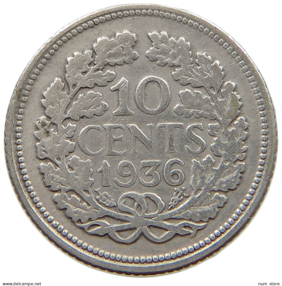 NETHERLANDS 10 CENTS 1936 #a081 0921 - 10 Cent