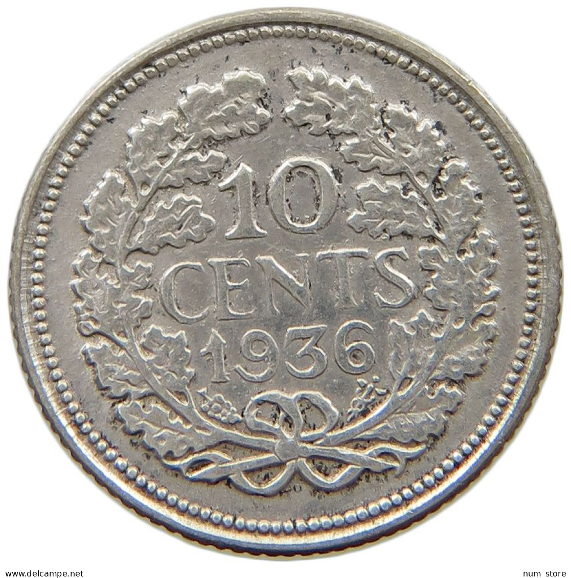 NETHERLANDS 10 CENTS 1936 #a069 0417 - 10 Cent