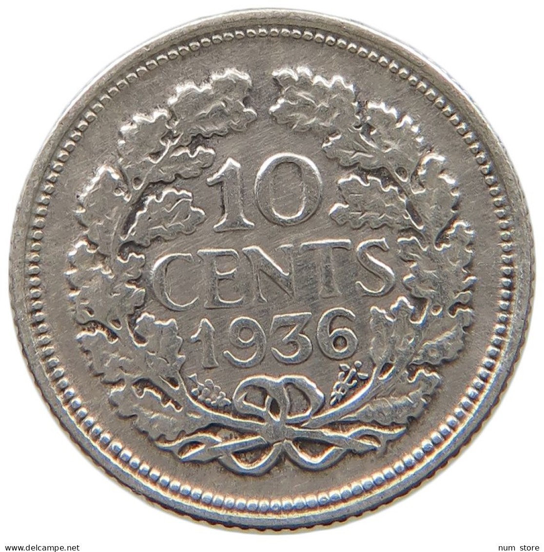 NETHERLANDS 10 CENTS 1936 #a044 1047 - 10 Cent