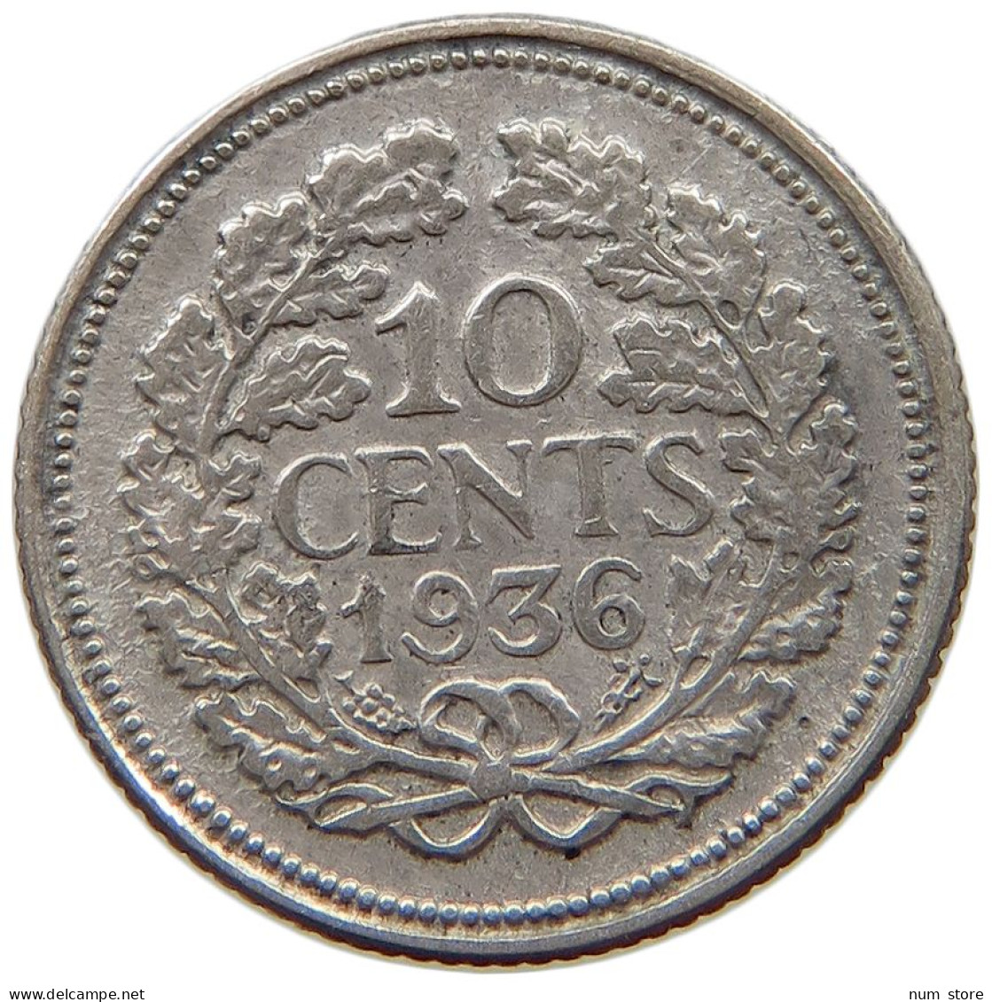NETHERLANDS 10 CENTS 1936 #a004 0433 - 10 Cent