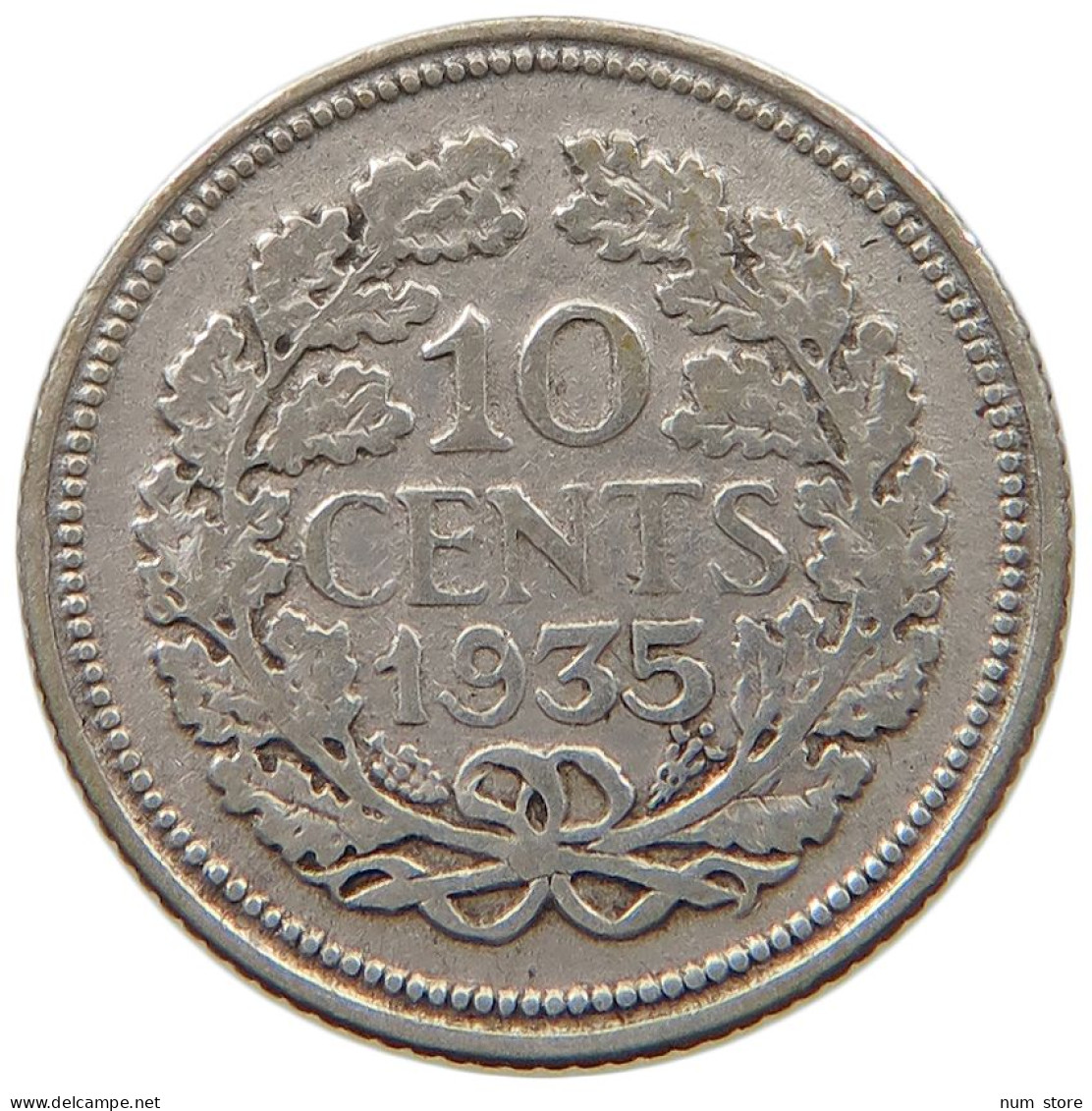 NETHERLANDS 10 CENTS 1935 #a044 1033 - 10 Centavos