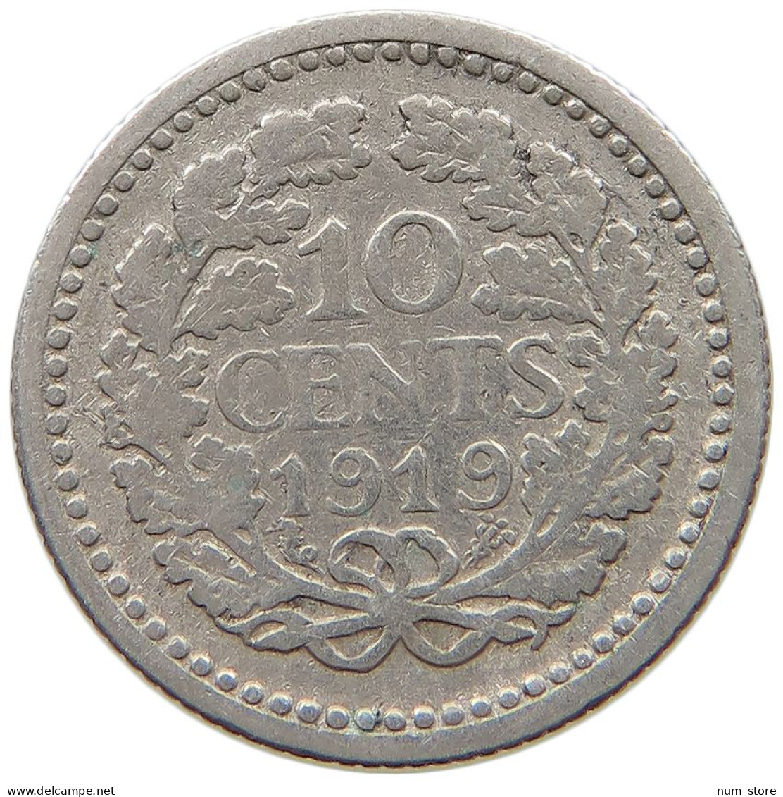 NETHERLANDS 10 CENTS 1919 #a033 0225 - 10 Cent