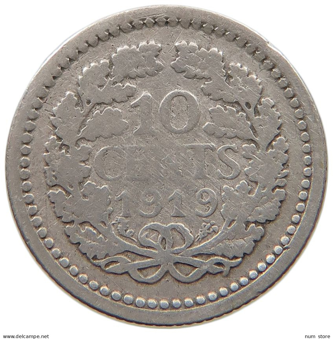 NETHERLANDS 10 CENTS 1919 #a044 1063 - 10 Cent