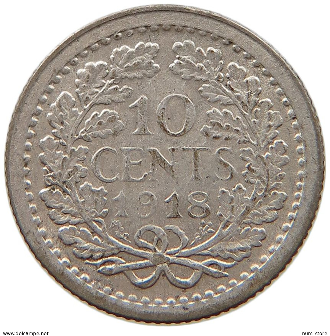 NETHERLANDS 10 CENTS 1918 #c052 0149 - 10 Cent