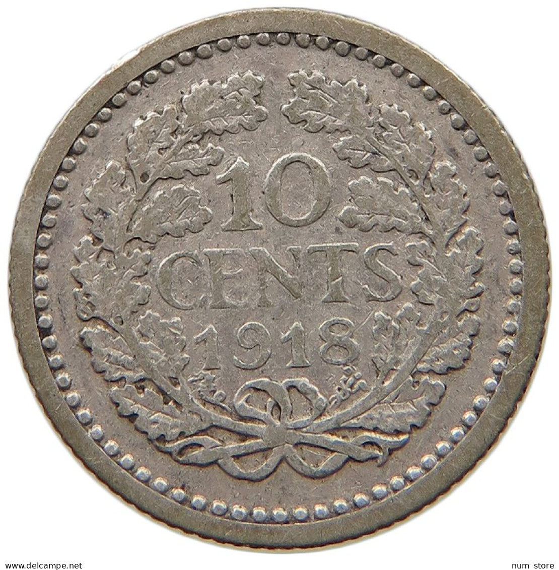 NETHERLANDS 10 CENTS 1918 #c045 0285 - 10 Cent