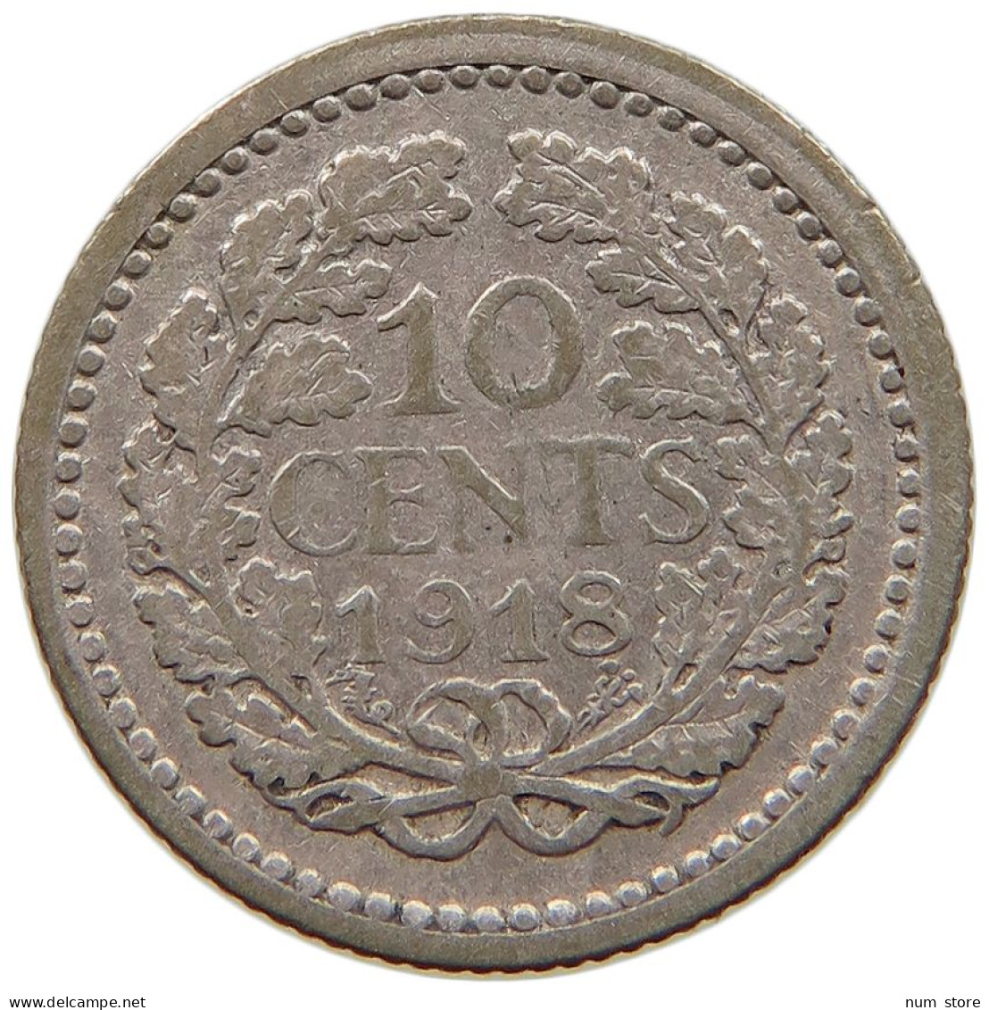 NETHERLANDS 10 CENTS 1918 #c045 0275 - 10 Cent