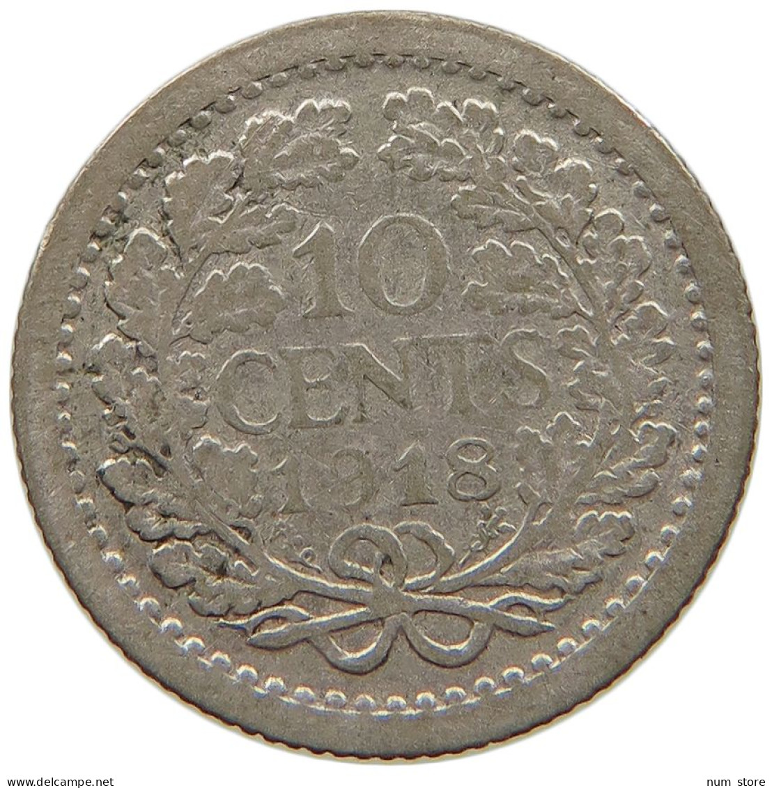 NETHERLANDS 10 CENTS 1918 #c045 0287 - 10 Centavos