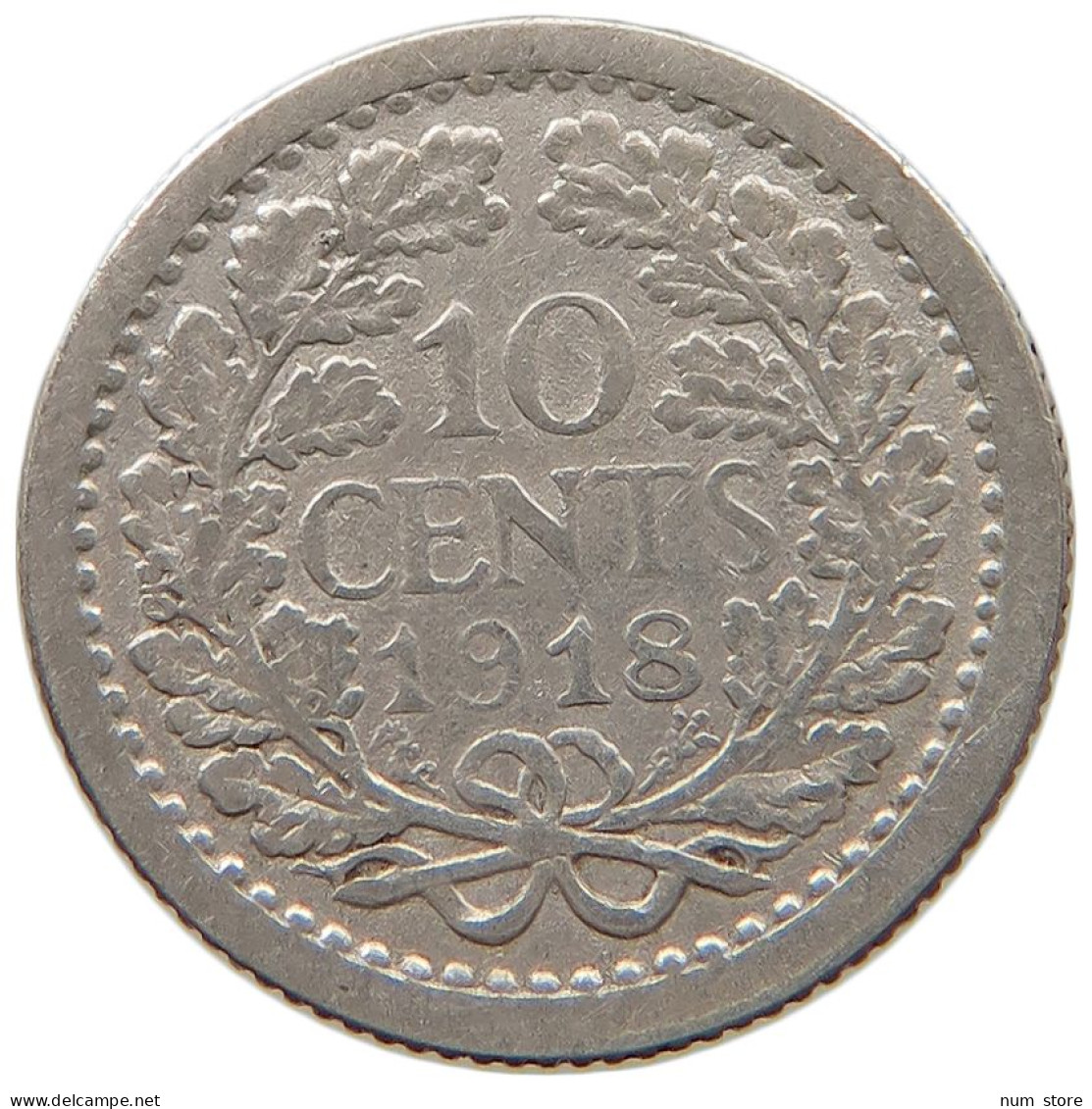 NETHERLANDS 10 CENTS 1918 #a044 1061 - 10 Cent