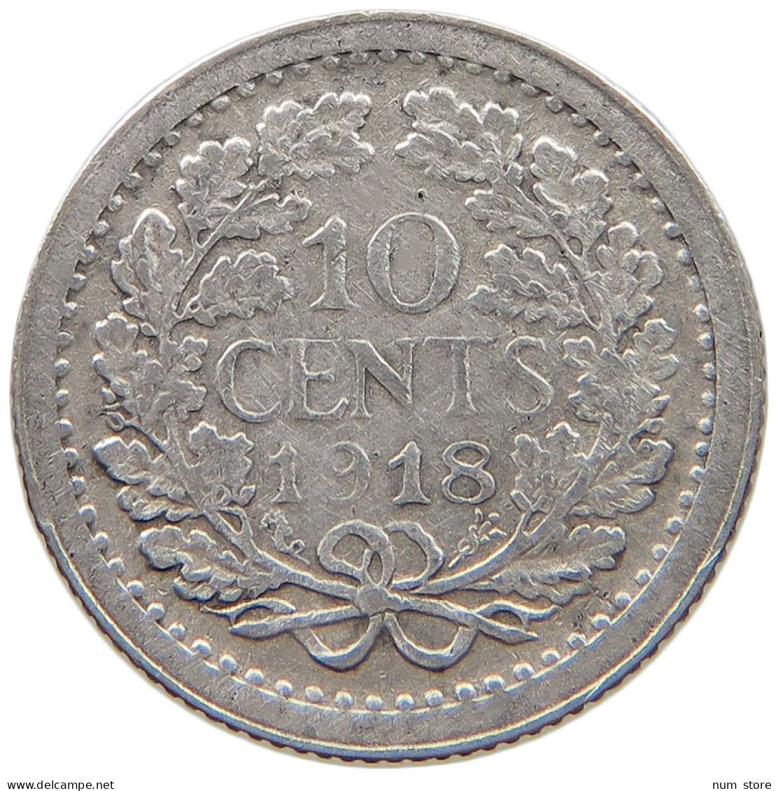 NETHERLANDS 10 CENTS 1918 #c040 0667 - 10 Cent