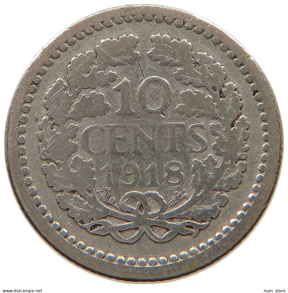 NETHERLANDS 10 CENTS 1918 #a045 0943 - 10 Cent
