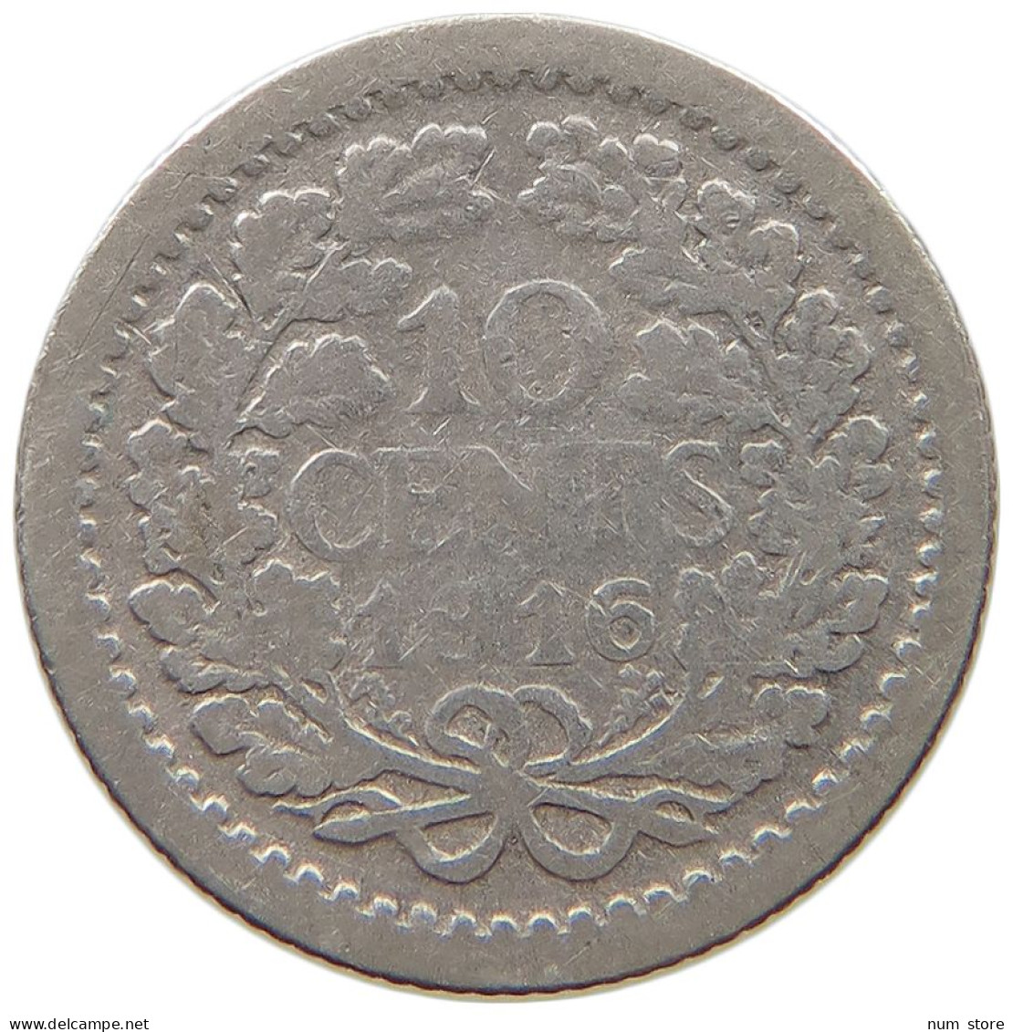 NETHERLANDS 10 CENTS 1916 #c040 0669 - 10 Cent