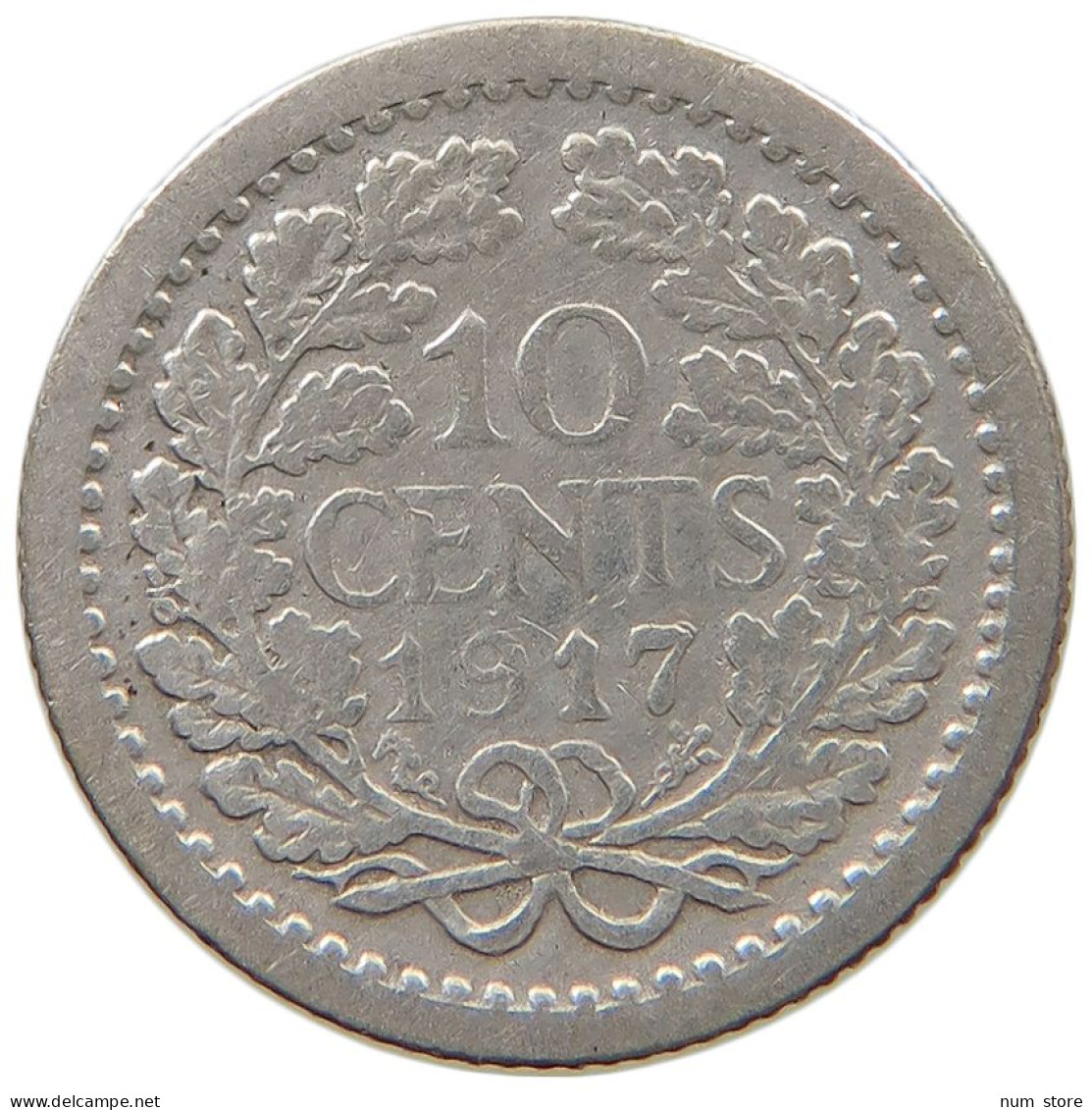 NETHERLANDS 10 CENTS 1917 #a044 1065 - 10 Cent