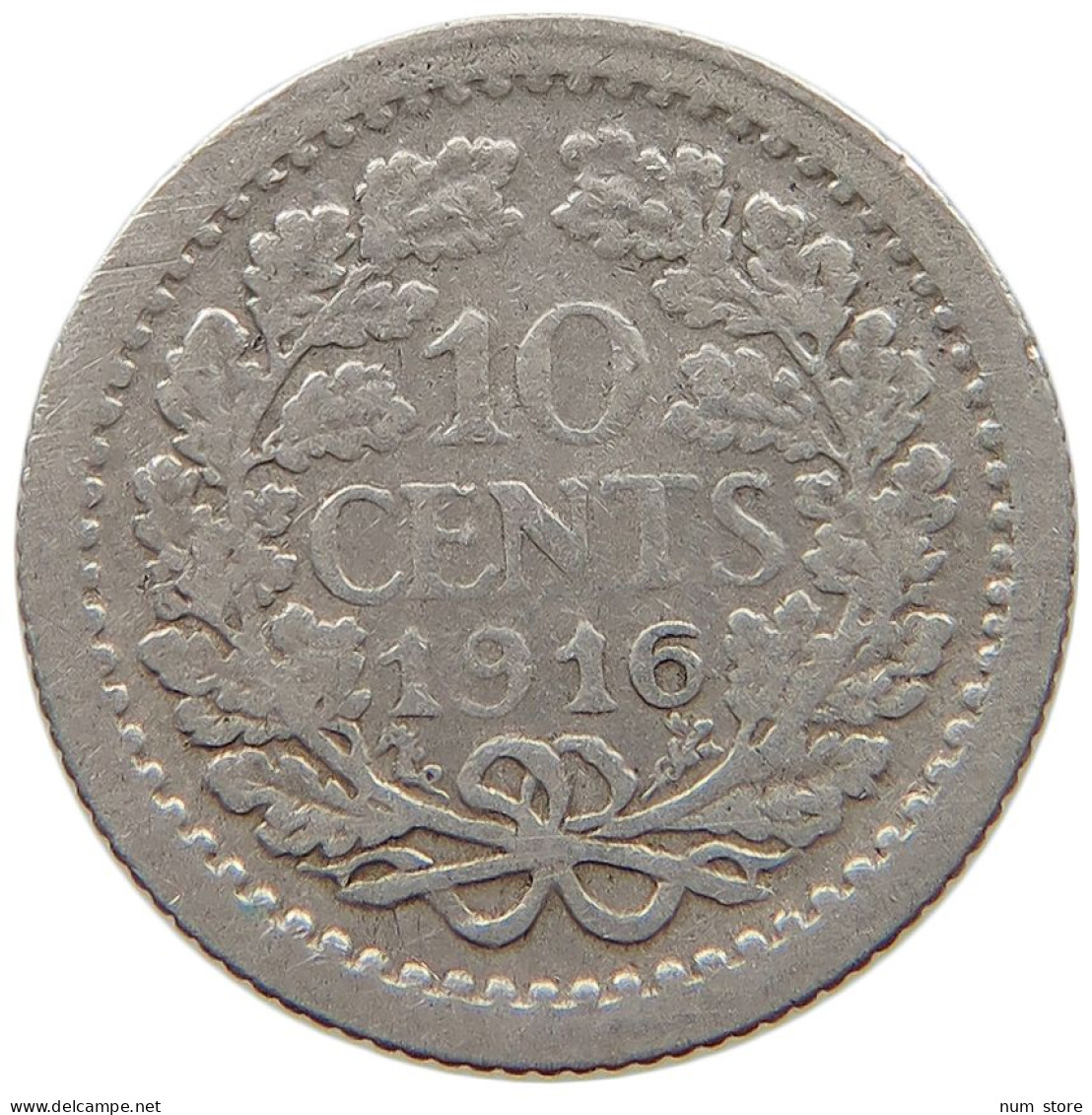 NETHERLANDS 10 CENTS 1916 #c058 0301 - 10 Cent