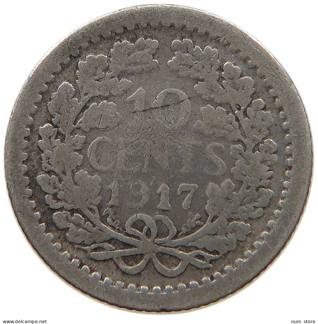 NETHERLANDS 10 CENTS 1917 #s066 0187 - 10 Centavos