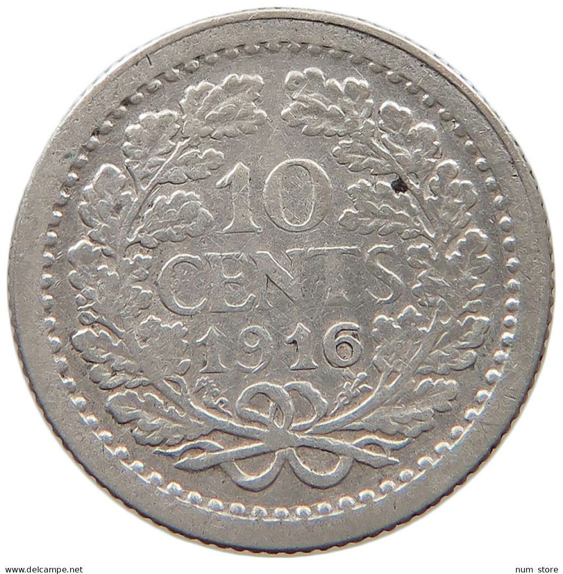 NETHERLANDS 10 CENTS 1916 #c041 0091 - 10 Cent