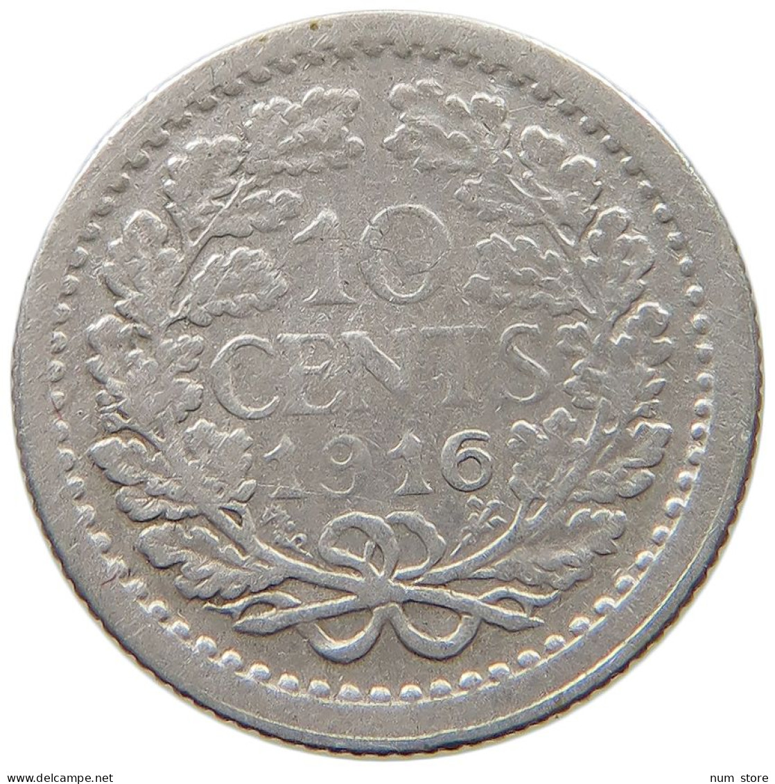 NETHERLANDS 10 CENTS 1916 #a033 0223 - 10 Cent