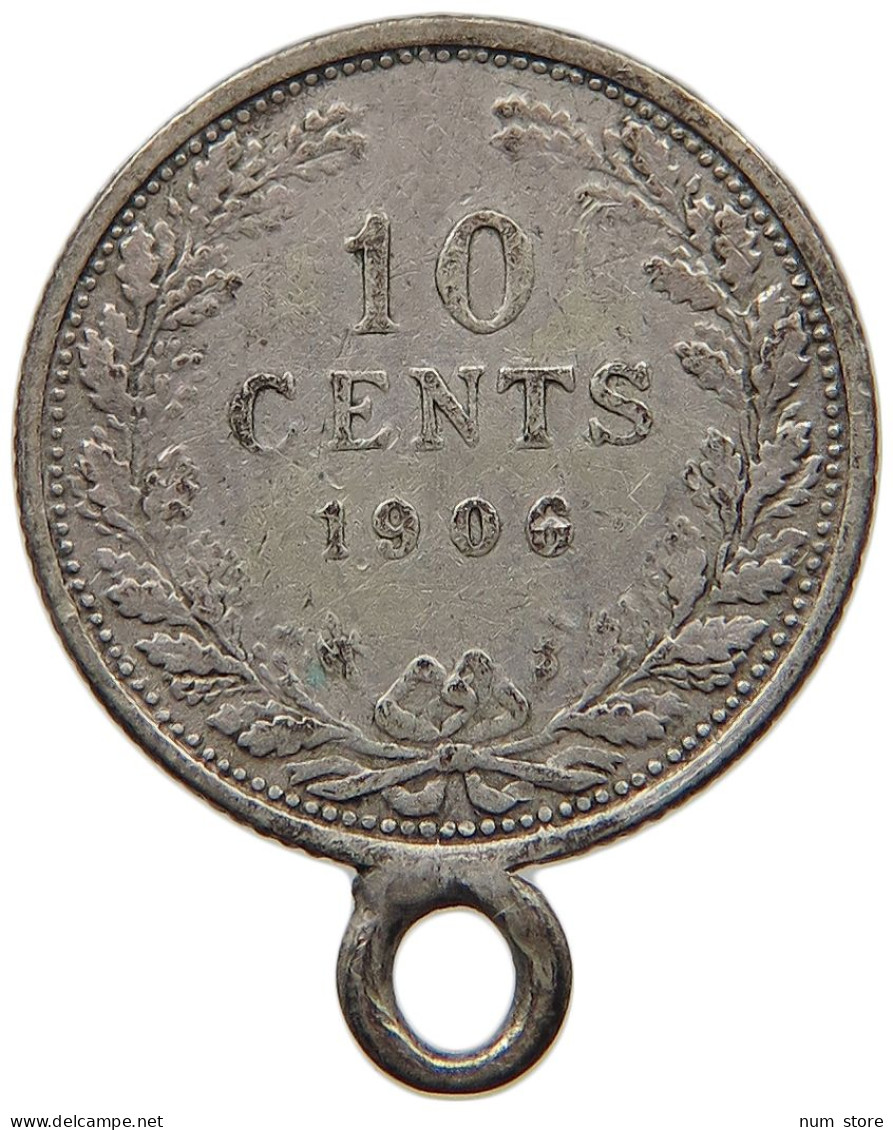 NETHERLANDS 10 CENTS 1906 #c016 0341 - 10 Cent