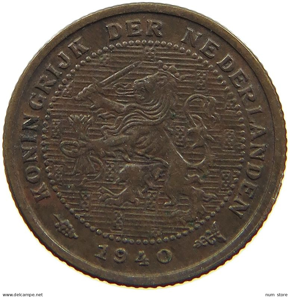 NETHERLANDS 1/2 CENT 1940 TOP #c022 0719 - 0.5 Cent