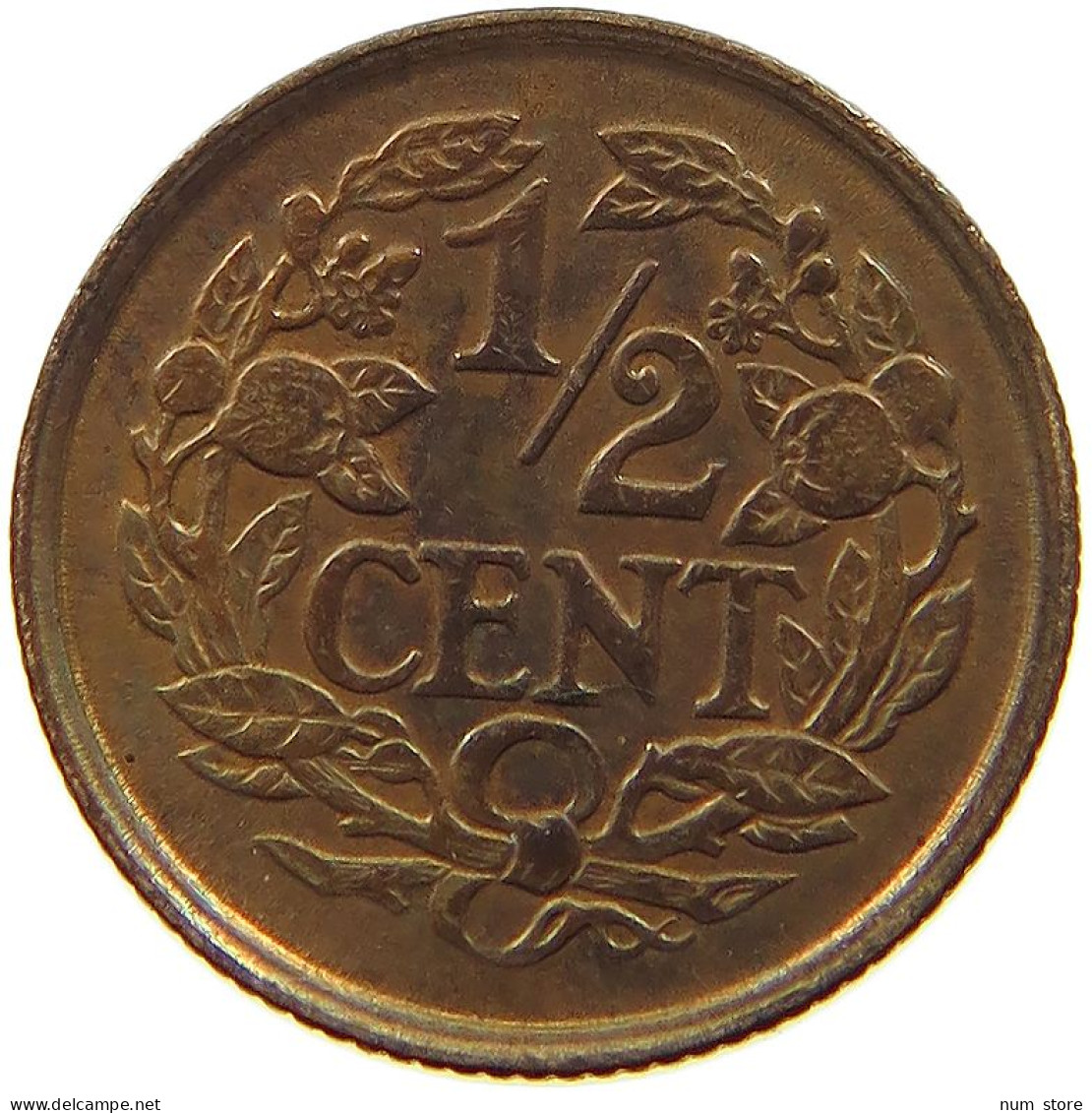 NETHERLANDS 1/2 CENT 1938 TOP #s037 0153 - 0.5 Cent