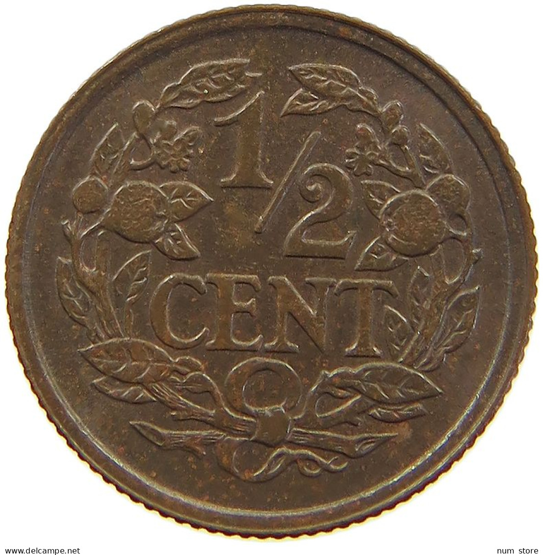 NETHERLANDS 1/2 CENT 1938 TOP #c065 0153 - 0.5 Cent