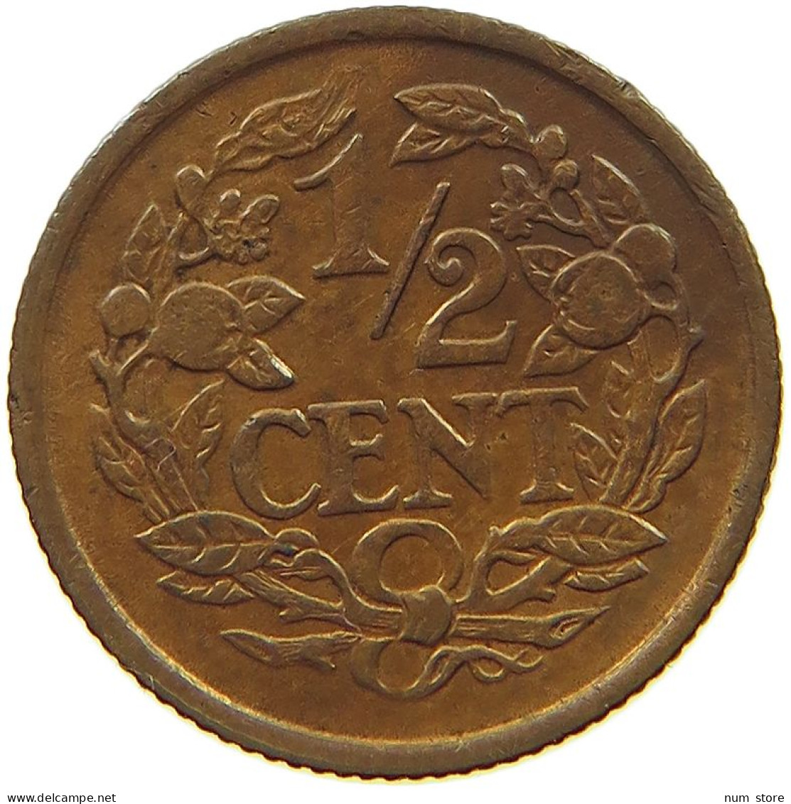 NETHERLANDS 1/2 CENT 1938 #s067 0529 - 0.5 Cent