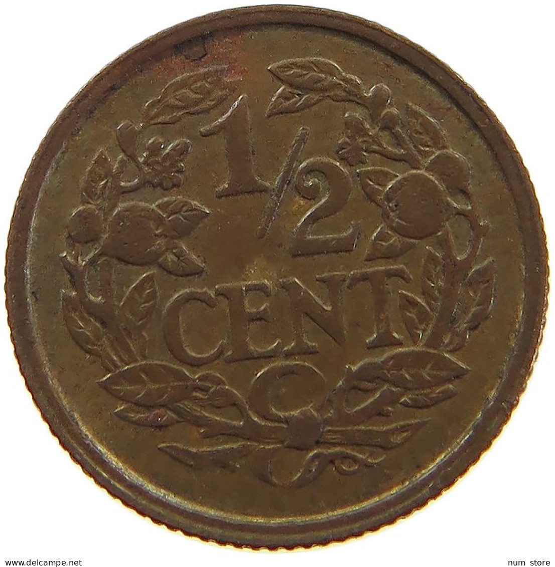 NETHERLANDS 1/2 CENT 1938 #s080 0337 - 0.5 Centavos