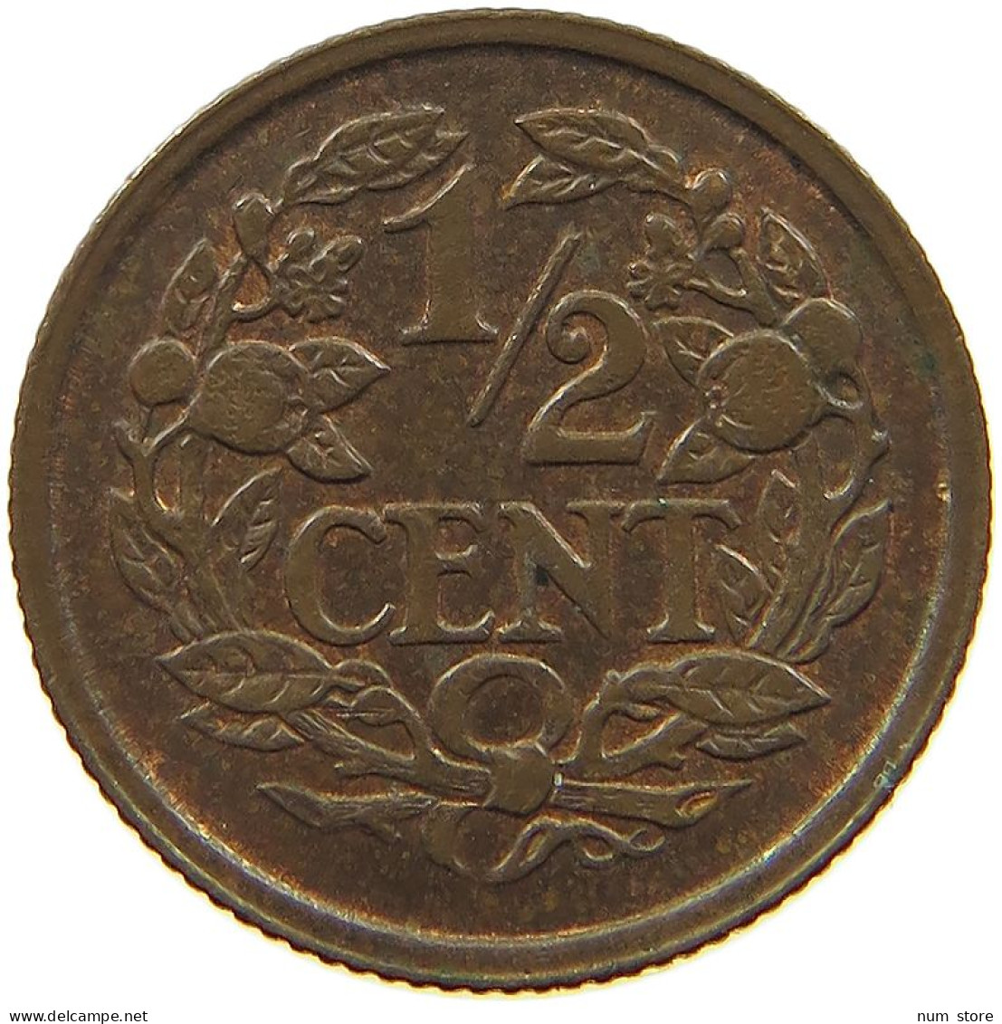 NETHERLANDS 1/2 CENT 1938 #a032 0597 - 0.5 Cent