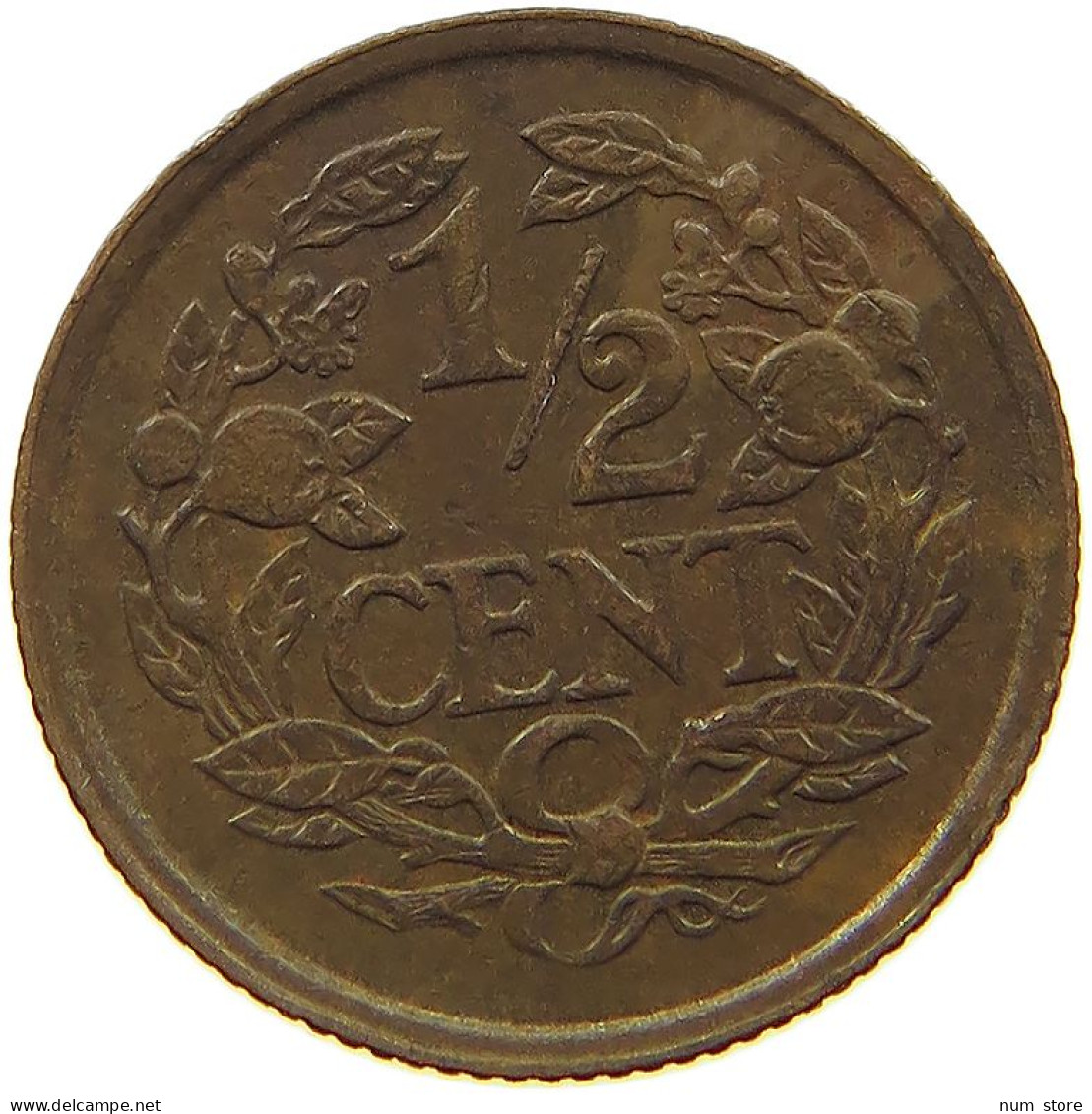 NETHERLANDS 1/2 CENT 1937 #s079 0235 - 0.5 Cent