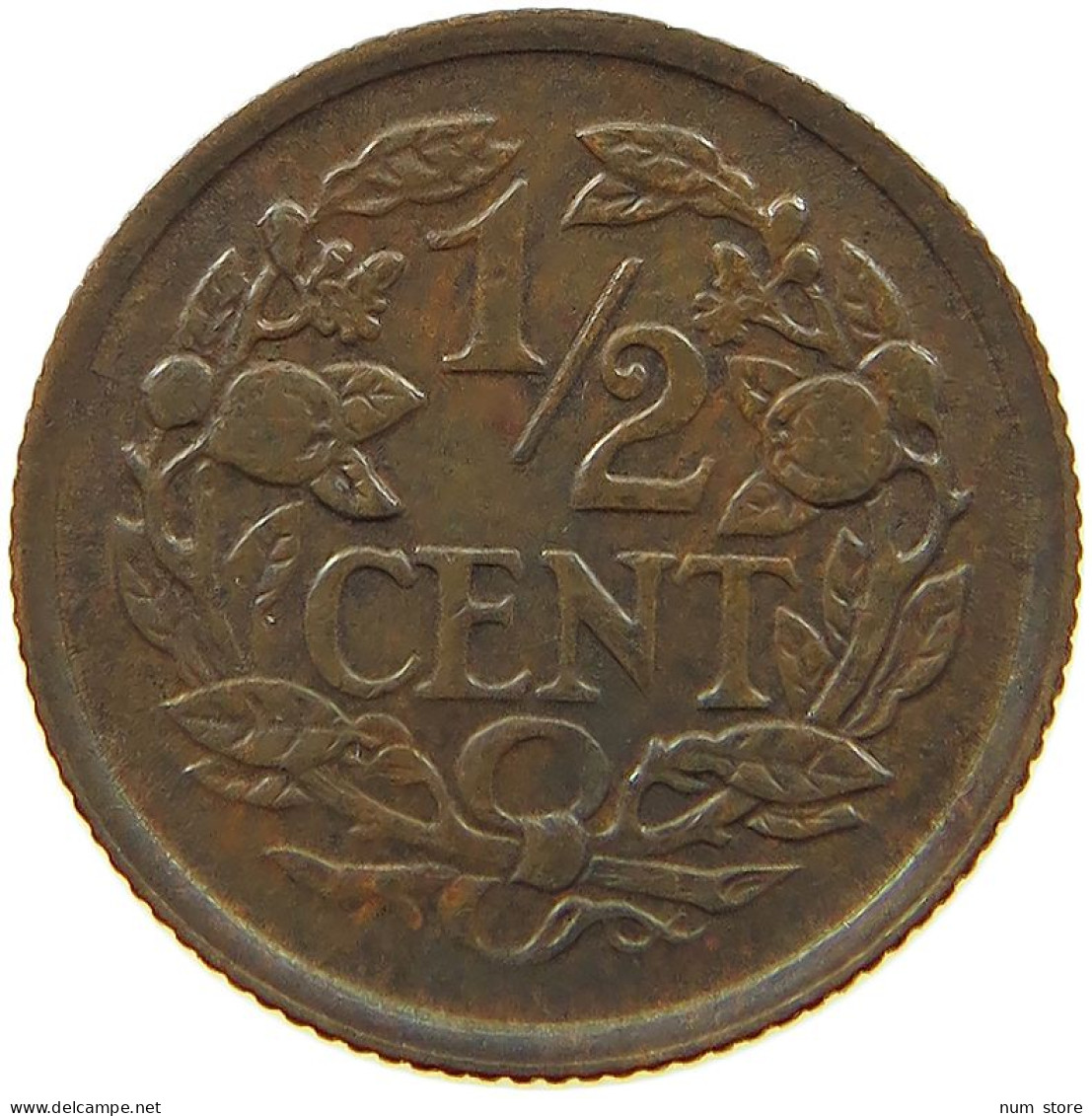 NETHERLANDS 1/2 CENT 1938 #a015 0275 - 0.5 Cent