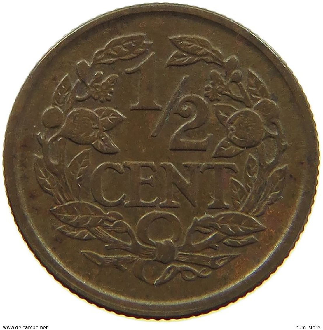 NETHERLANDS 1/2 CENT 1936 #a086 0169 - 0.5 Cent