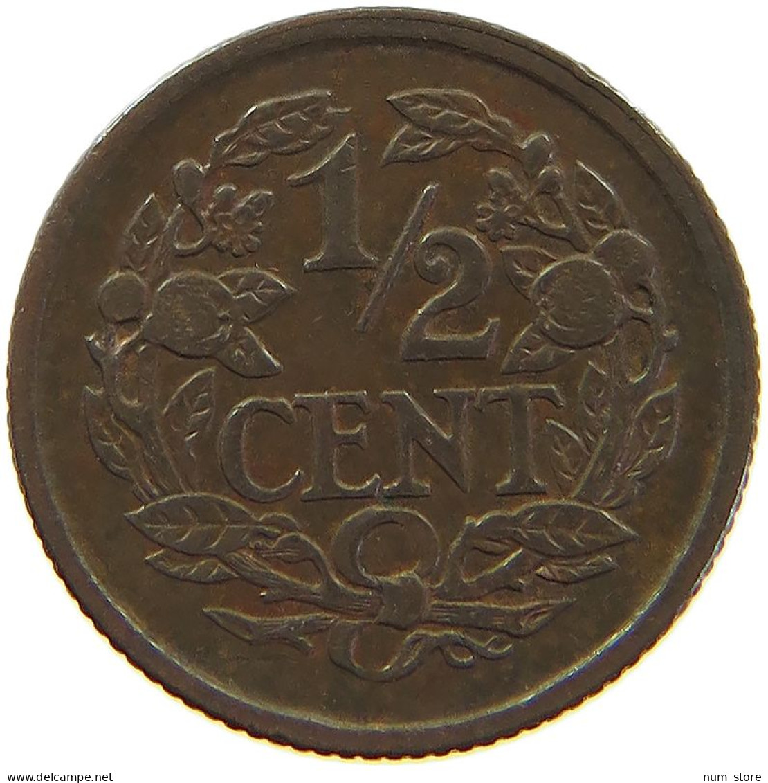 NETHERLANDS 1/2 CENT 1936 #s019 0147 - 0.5 Cent